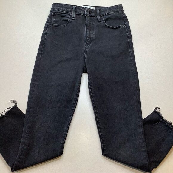 A&F Curve Love High Rise Super Skinny Ankle 26 Short Washed Black - Picture 4 of 6